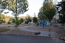 Play equipment at Harriet Spanel Park’s northwest corner